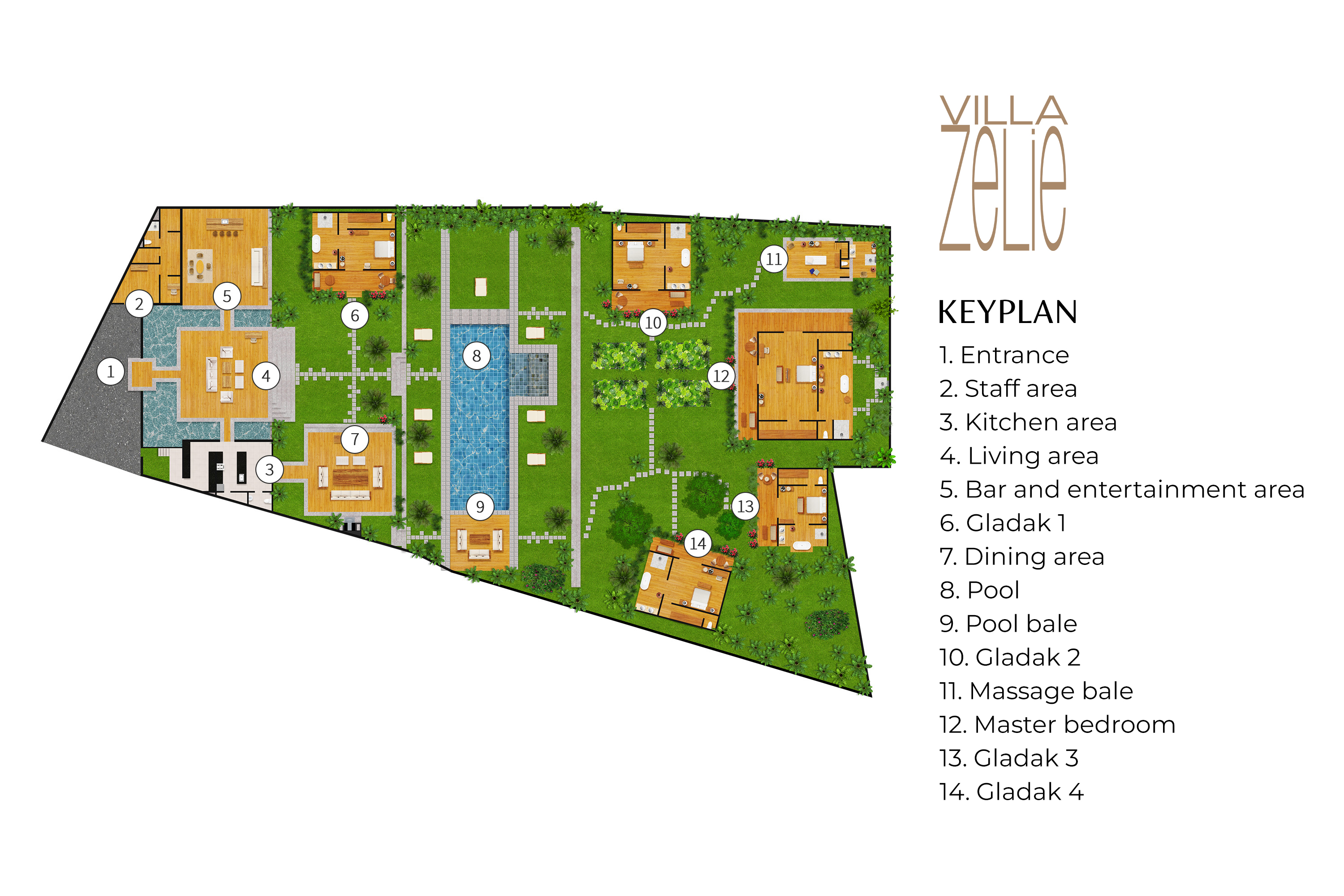 Villa Zelie - keyplan